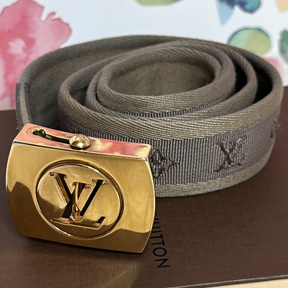 Louis Vuitton Gold and Brown Belt